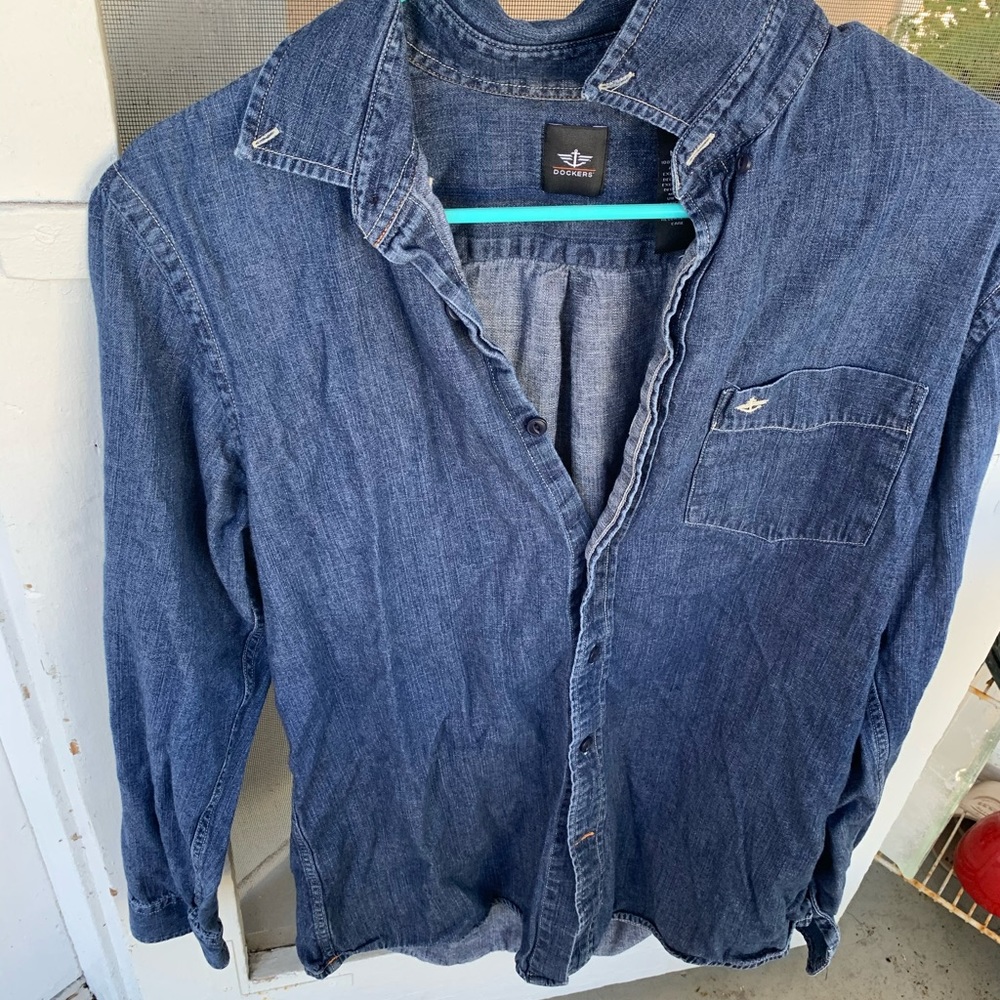 Denim button down